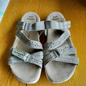 Earth Origins Suede Sandals - Westfield Wendy Gray Size 9W